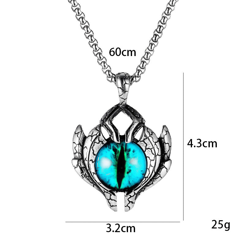 Wholesale Retro Punk Evil Eye Stainless Steel Necklace